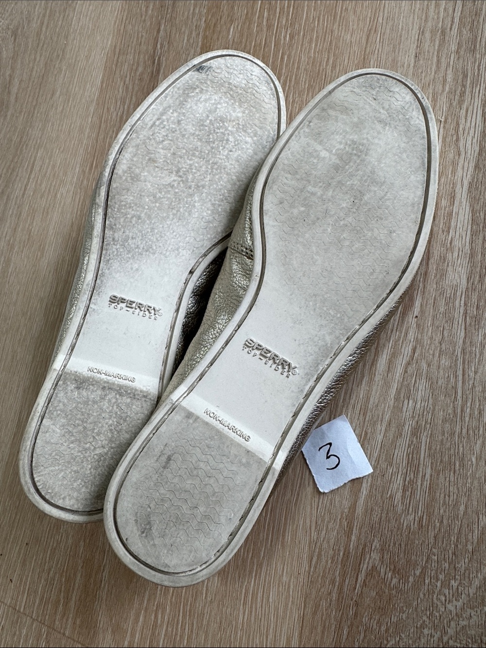 Sperry Metallic Gold Leather Moccasin Flats - Picture 5 of 5